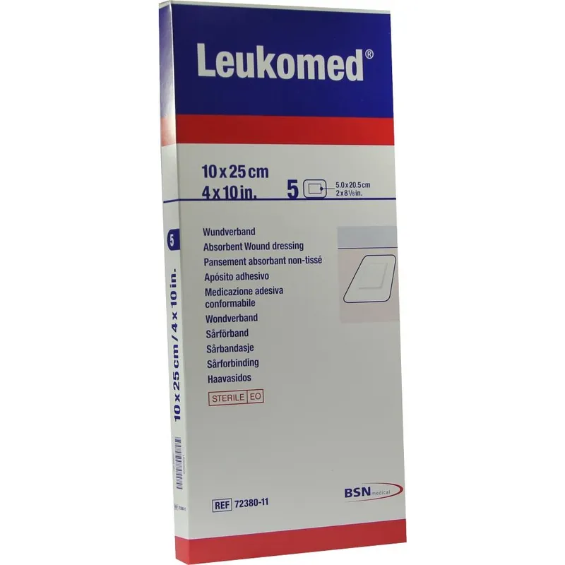 Leukomed Vlies-Wundverband, 10,0 x 25,0 cm, steril (5 Stck.)