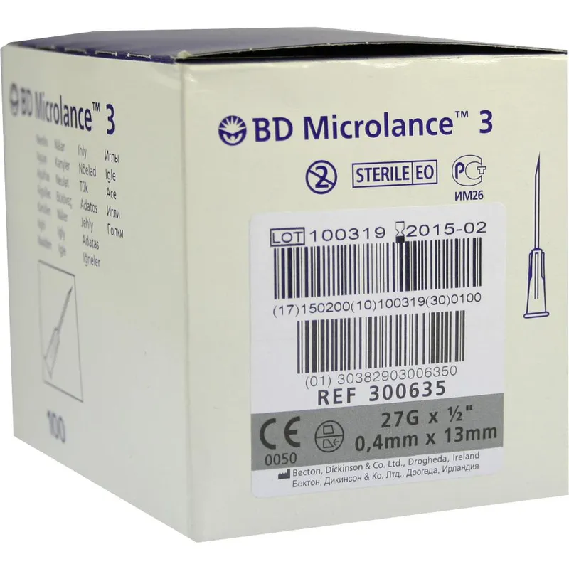 BD Microlance 3 Sonderkanülen, 27 G x 1/2'', 0,40 x 13 mm (100 Stck.)