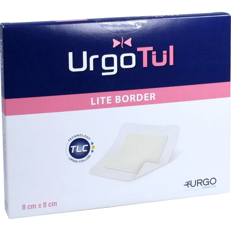 UrgoTül Lite Border Gazewundverband, 8 x 8 cm (10 Stck.)