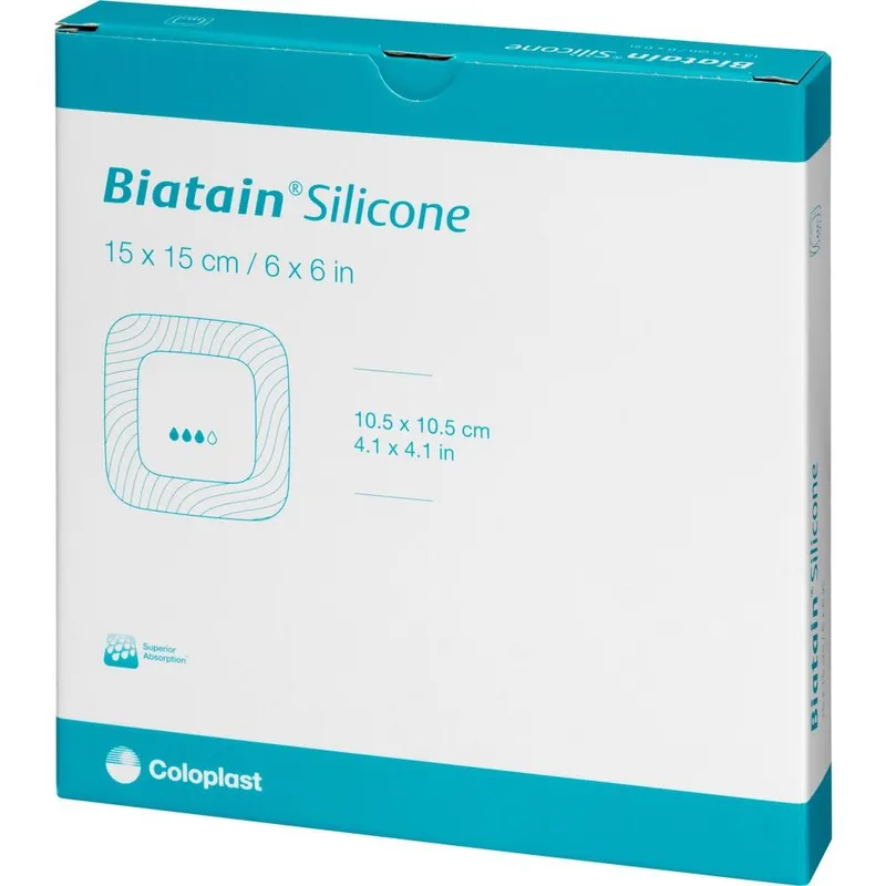 Biatain Silicone Schaumverband steril, 15 x 15 cm (5 Stck.)