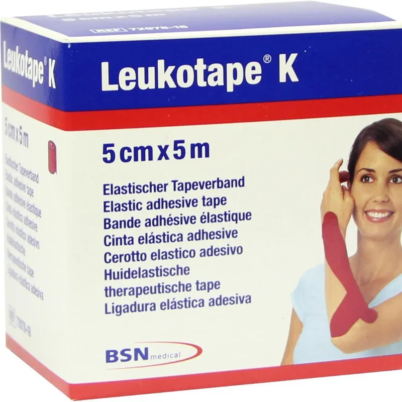 Leukotape K Klebebinde, 5 m x 5,00 cm, rot