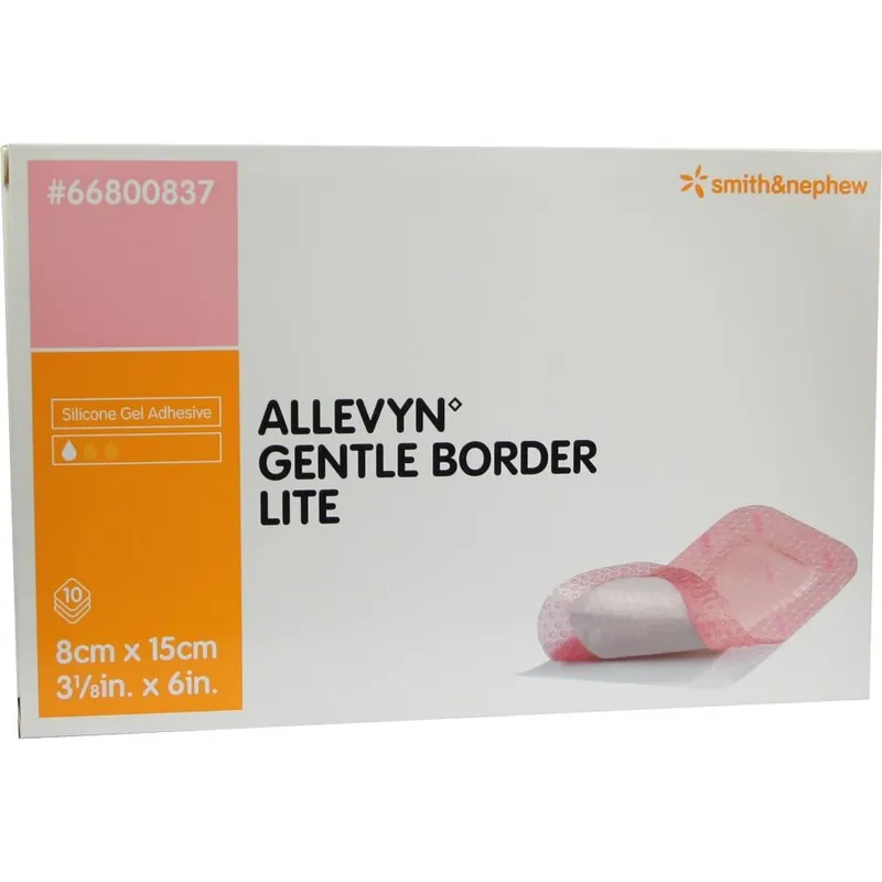 Allevyn Gentle Border Lite steril, 8 x 15 cm, Wundverband (10 Stck.)