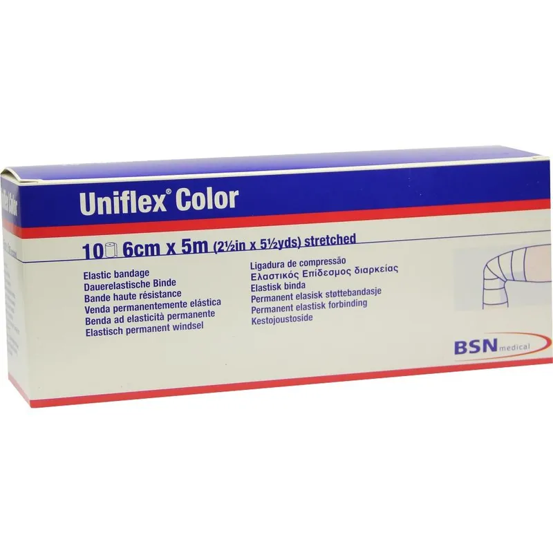 Uniflex color Universalbinde, 5 m x 6 cm, blau