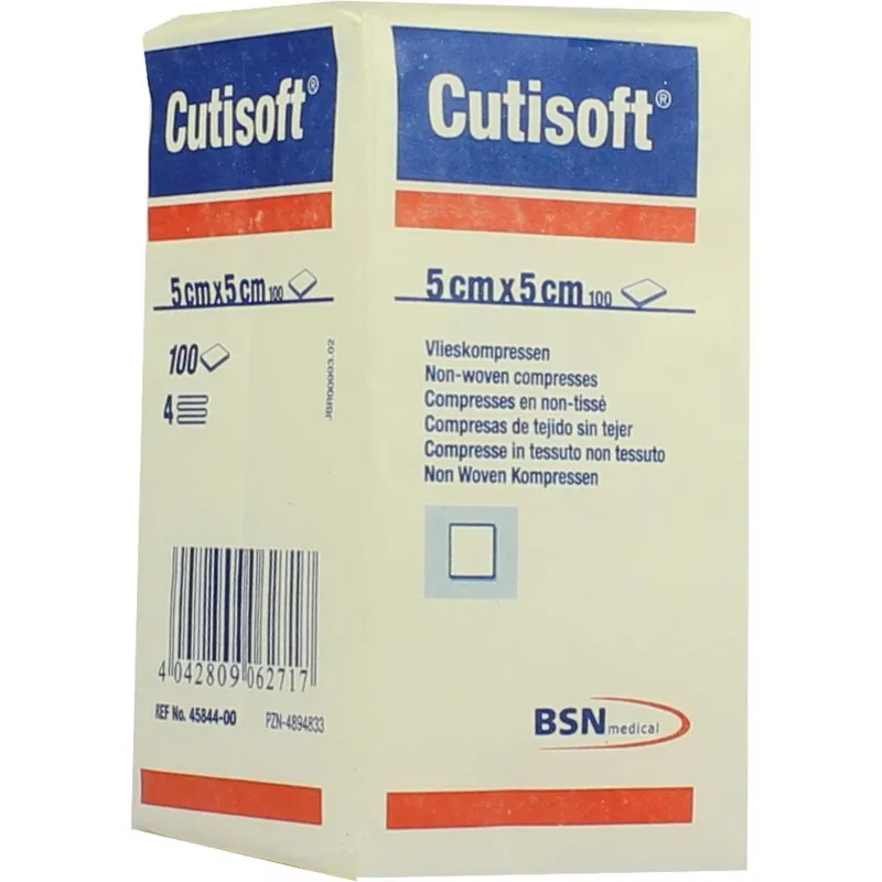 Cutisoft Vlieskompressen, 5,0 x 5,0 cm, unsteril (100 Stck.)