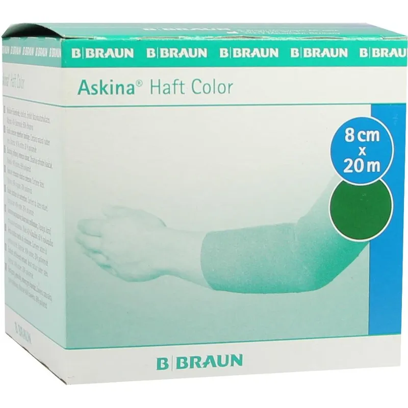 Askina Haft Color Fixierbinde grün, 20 m x 8 cm