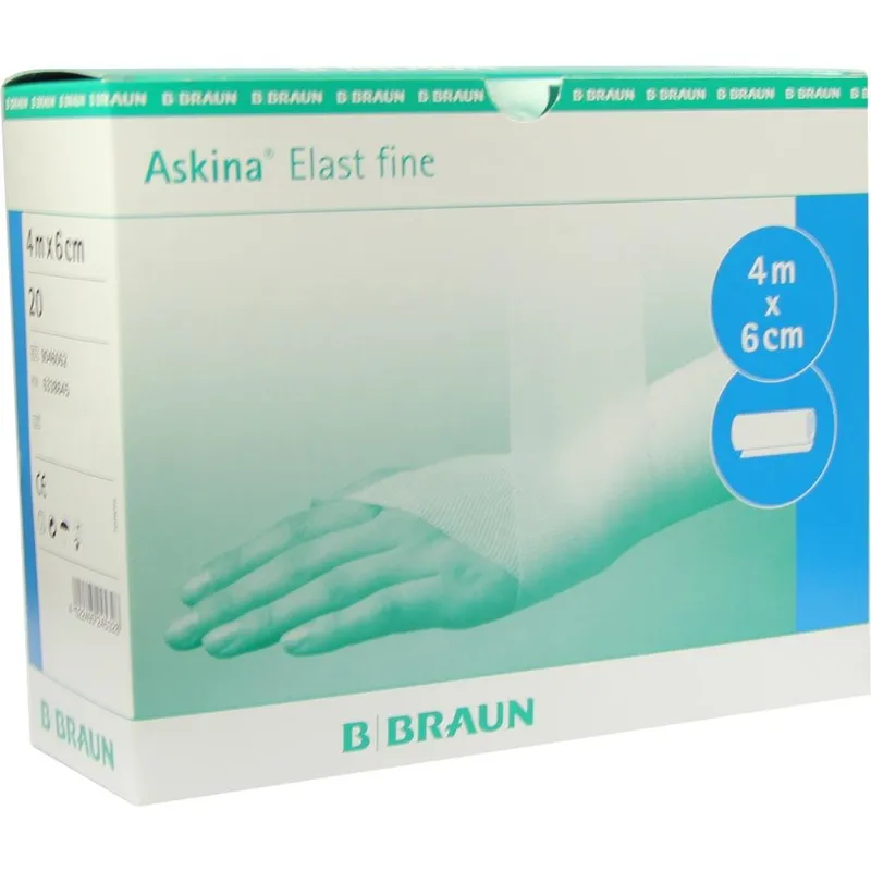 Askina Elast fine Fixierbinden, 4 m x 6 cm, nackt lose (20 Stck.)