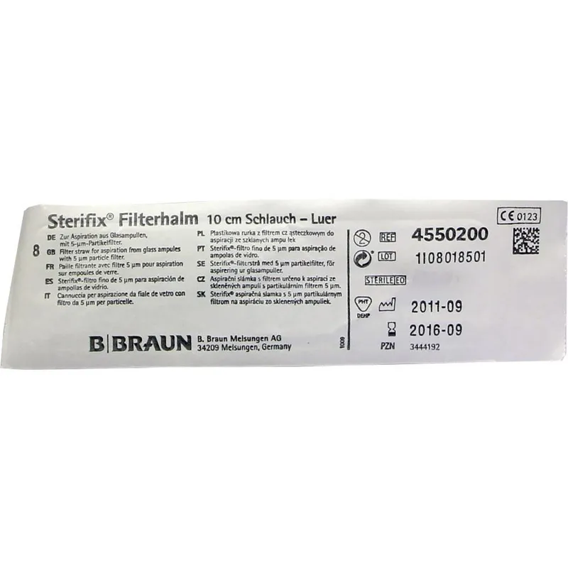 Sterifix Filterhalm mit, 10 cm Schlauch