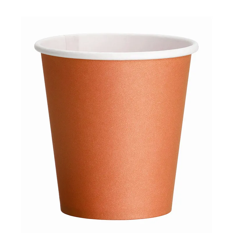 Trinkbecher aus Papier, 180 ml / 200 ml, Füllmenge, hot orange (50 Stck.)