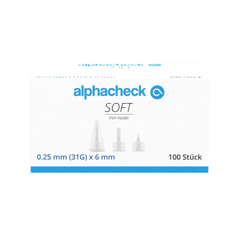 Alphacheck soft Pen-Nadeln 6 mm, mit alphacheck Entsorgungsbox 0,2 Ltr.