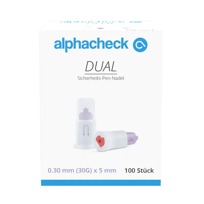 Alphacheck DUAL Sicherheits-Pen-Nadeln, 30 G x 5 mm (100 Stck.)