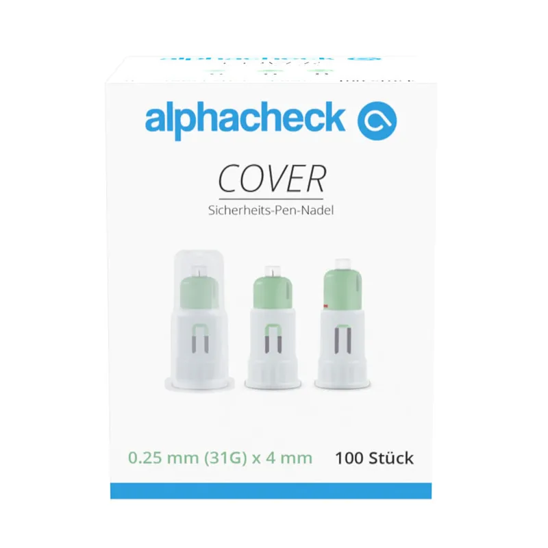 Alphacheck COVER Sicherheits-Pen-Nadeln, 31 G x 4 mm (100 Stck.)