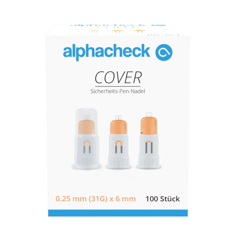 Alphacheck COVER Sicherheits-Pen-Nadeln, 31 G x 6 mm (100 Stck.)