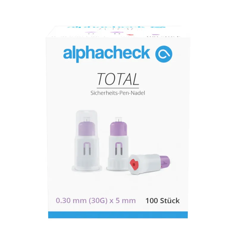 Alphacheck TOTAL Sicherheits-Pen-Nadeln, 30 G x 5 mm (100 Stck.)