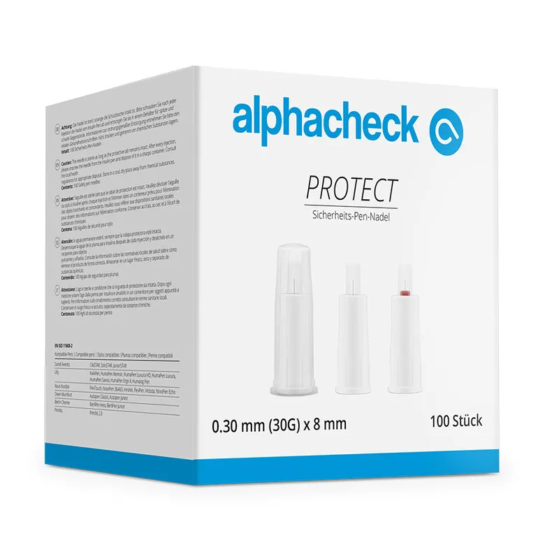 Alphacheck PROTECT Sicherheits-Pen-Nadeln 30 G x 8 mm (100 Stck.)