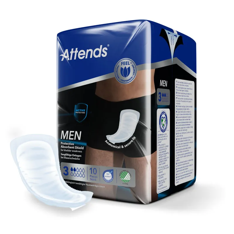 Attends Men Protective Absorbent, Shield 3, Inkontinenzeinlagen (10 Stck.)