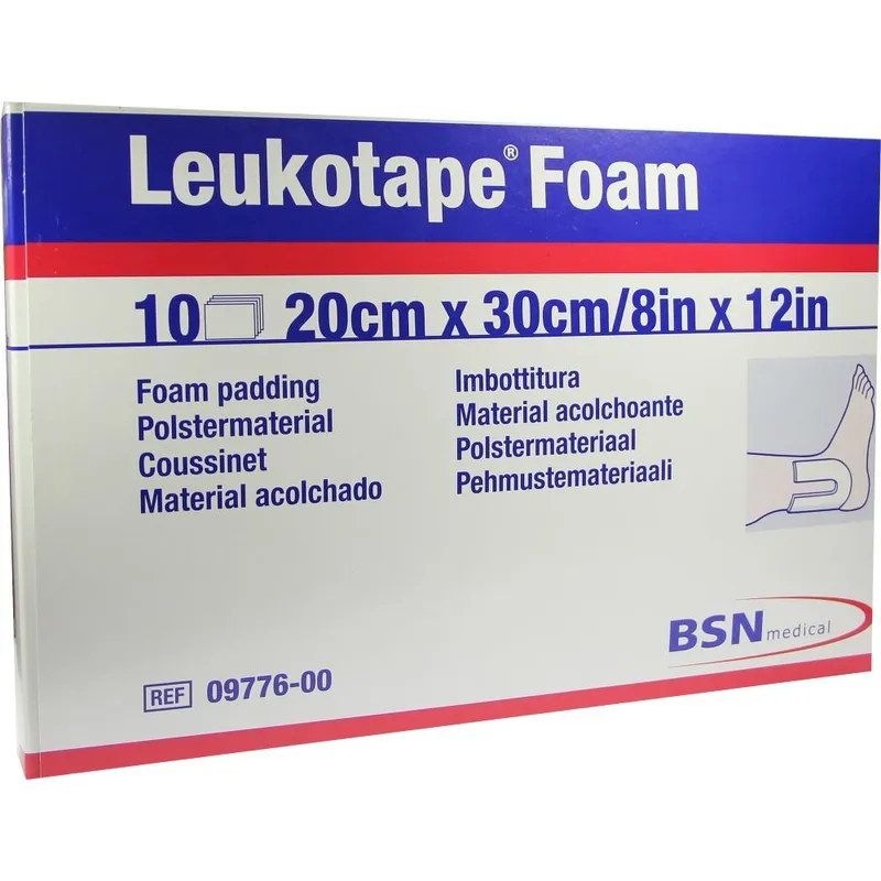 Leukotape Foam Schaumgummi-Polstermaterial, 20 x 30 cm (10 Stck.)