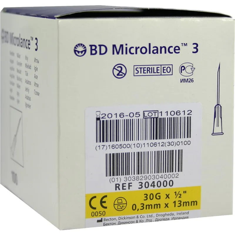 BD Microlance 3 Sonderkanülen, 30 G x 1/2'', 0,30 x 13 mm (100 Stck.)