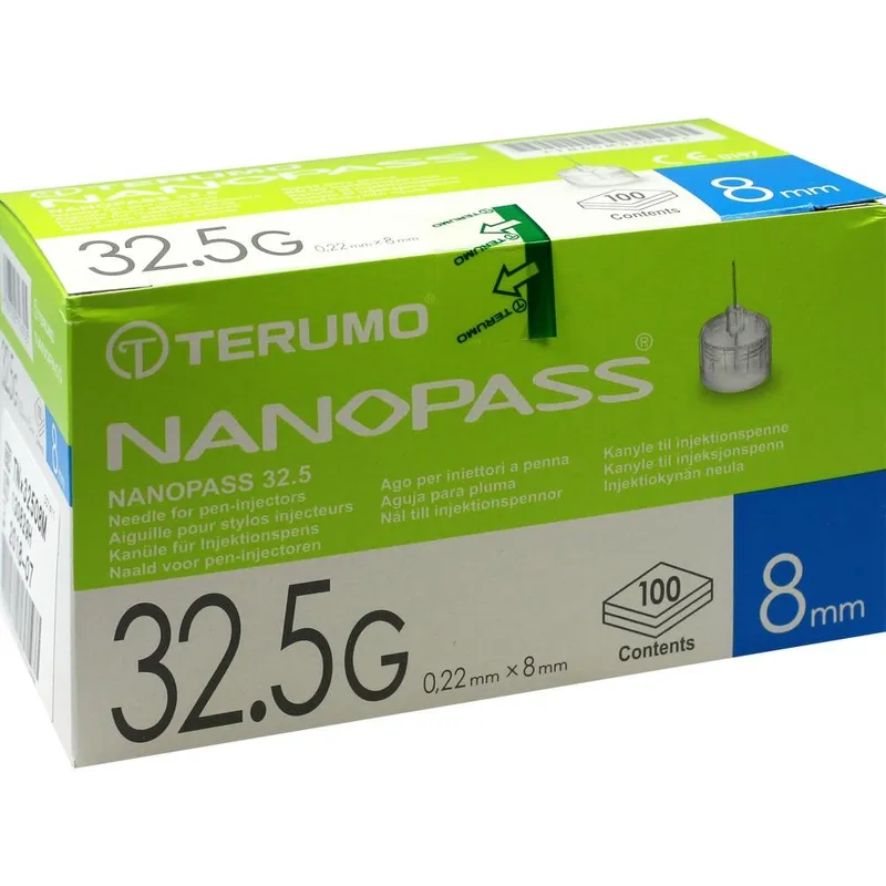 NANOPASS 32.5G Pen-Nadeln, 0,22 x 8 mm (100 Stck.)