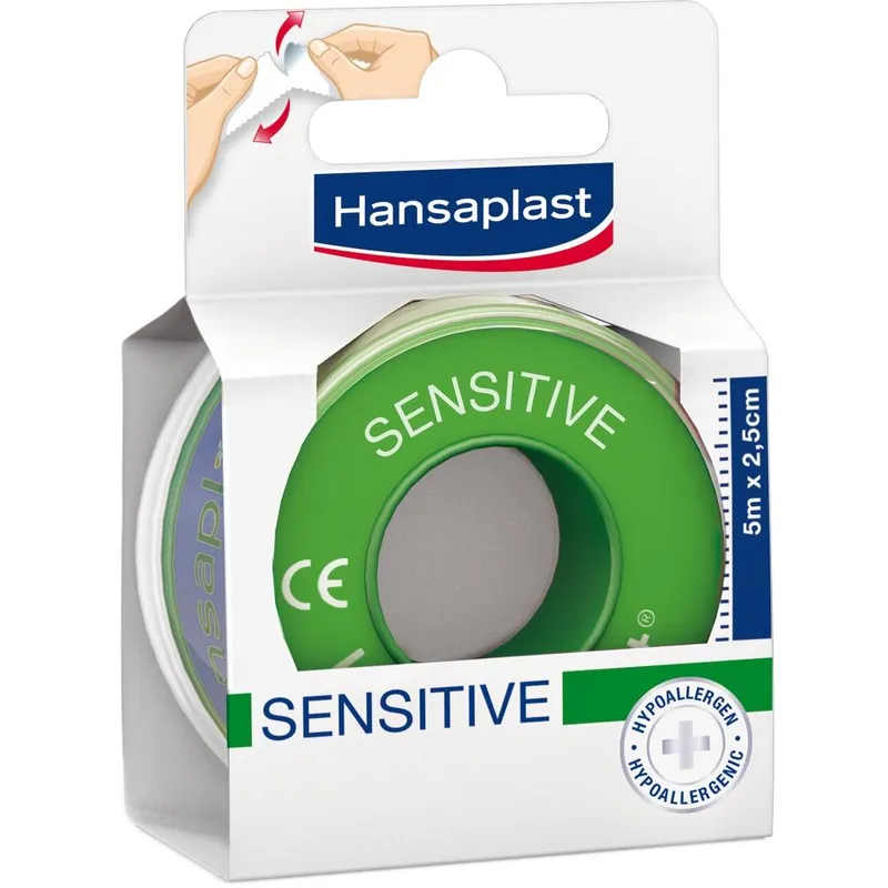 Hansaplast Fixierpflaster Sensitive, 5 m x 2,5 cm