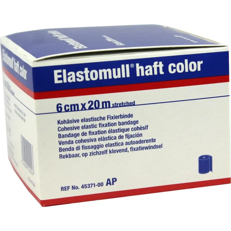 Elastomull haft color Fixierbinde, 20 m x 6 cm, blau