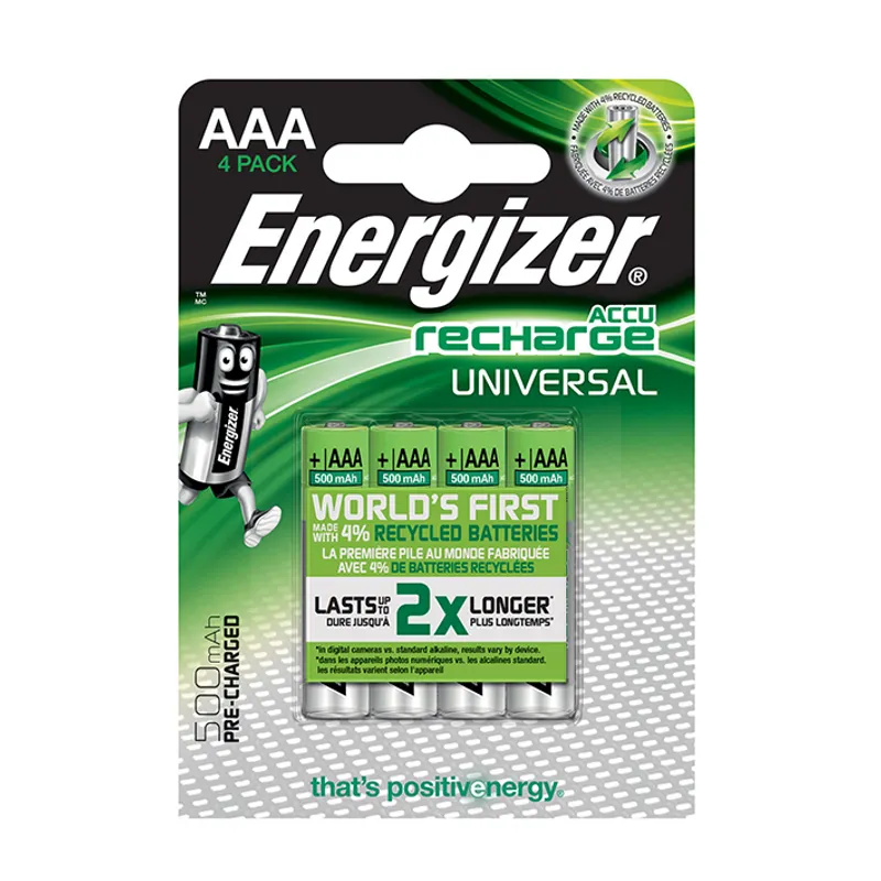 Energizer NiMH Akkumulatoren Universal, Micro AAA HR03 1,2 V (4er-Pack)