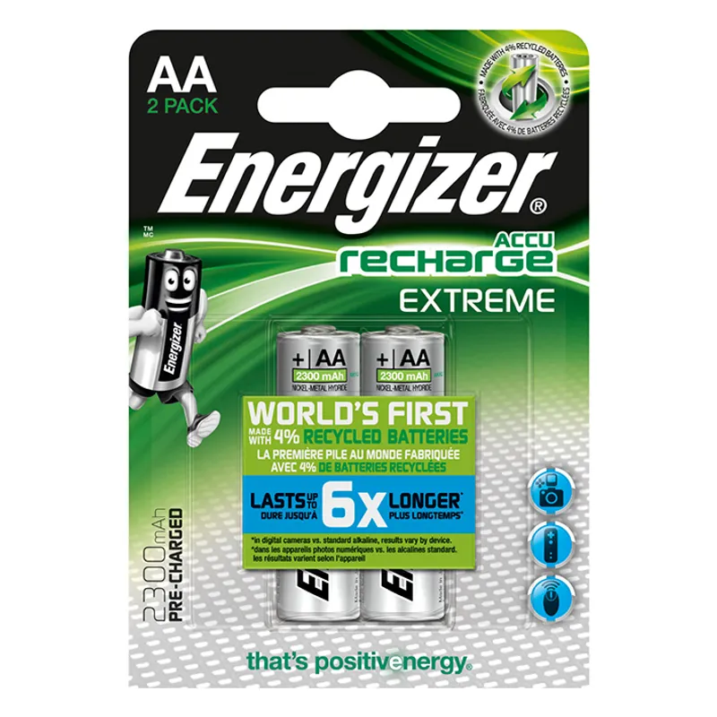 Energizer NiMH Akkumulatoren Extreme, Mignon AA HR6, 1,2 V (2er-Pack)