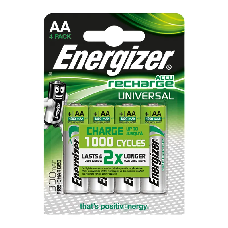 Energizer NiMH Akkumulatoren Universal, Mignon AA HR6 1,2 V (4er-Pack)