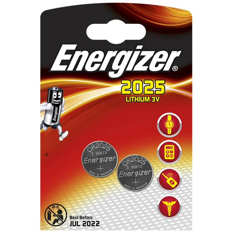 Energizer Batterie Typ CR2025, 3 V, (2er-Pack)