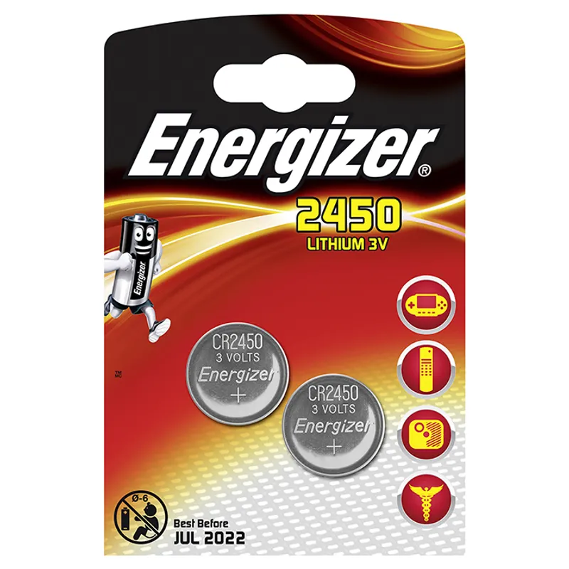 Energizer Batterie Typ CR2450, 3 V, (2er-Pack.)