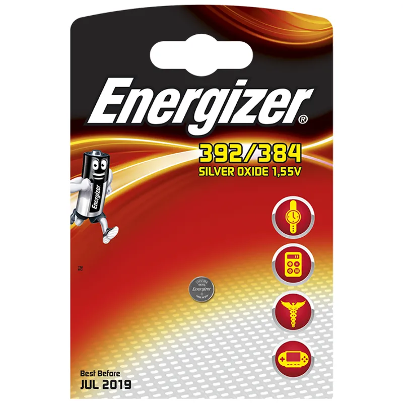 Energizer Uhren-Batterie 392/384, Typ SR41/SR736W, 1,55 V