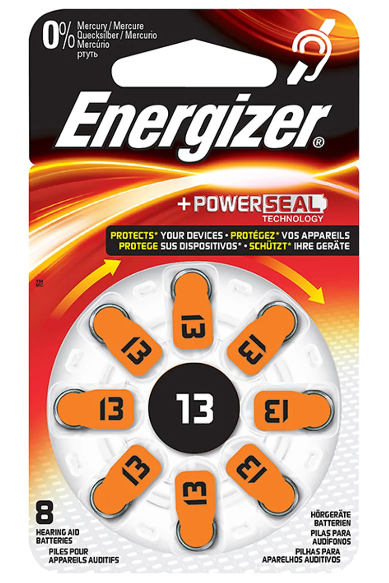 Energizer Batterie Typ 13 1,4 V, für Hörgeräte (8 Stck.)