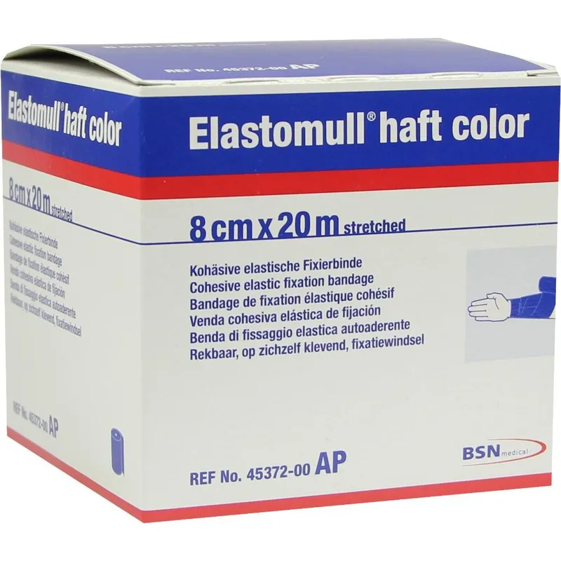 Elastomull haft color Fixierbinde, 20 m x 8 cm, blau