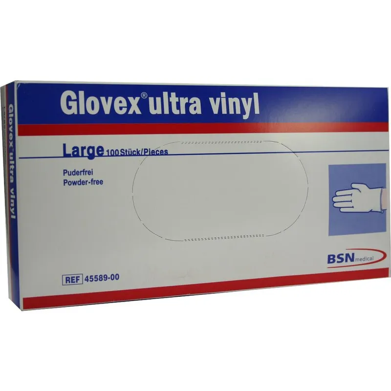 Glovex ultra Vinyl U.-Handschuhe, PF, Gr. 8-9, unsteril (100 Stck.)