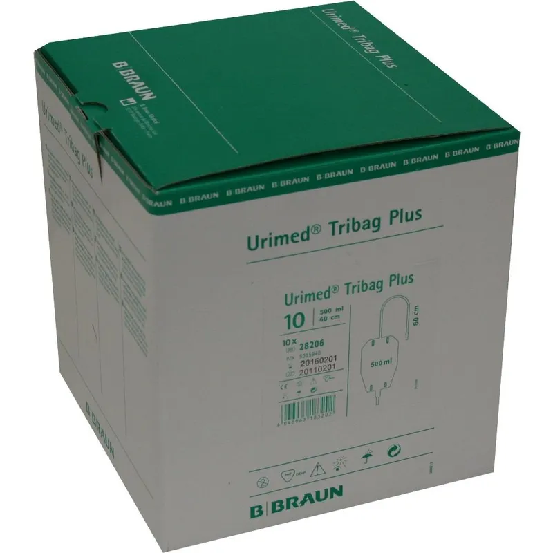 Urimed Tribag Plus Beinbeutel 500 ml, 60 cm Schlauch, kürzbar (10 Stck.)