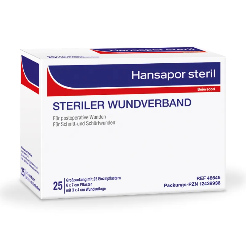 Hansapor steril Wundverband, 6 x 7 cm (25 Stck.)