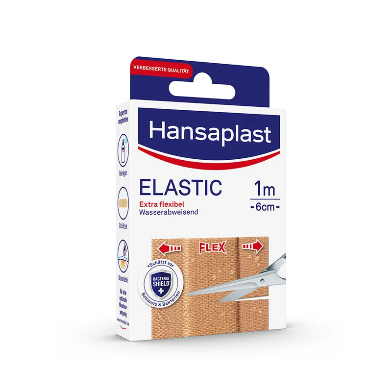 Hansaplast Elastic Wundschnellverband, hautfarben, 1 m x 6 cm