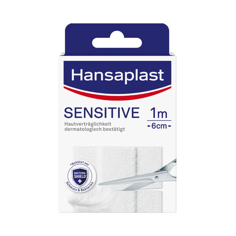 Hansaplast Sensitive Wundschnellverband, weiß, 1 m x 6 cm