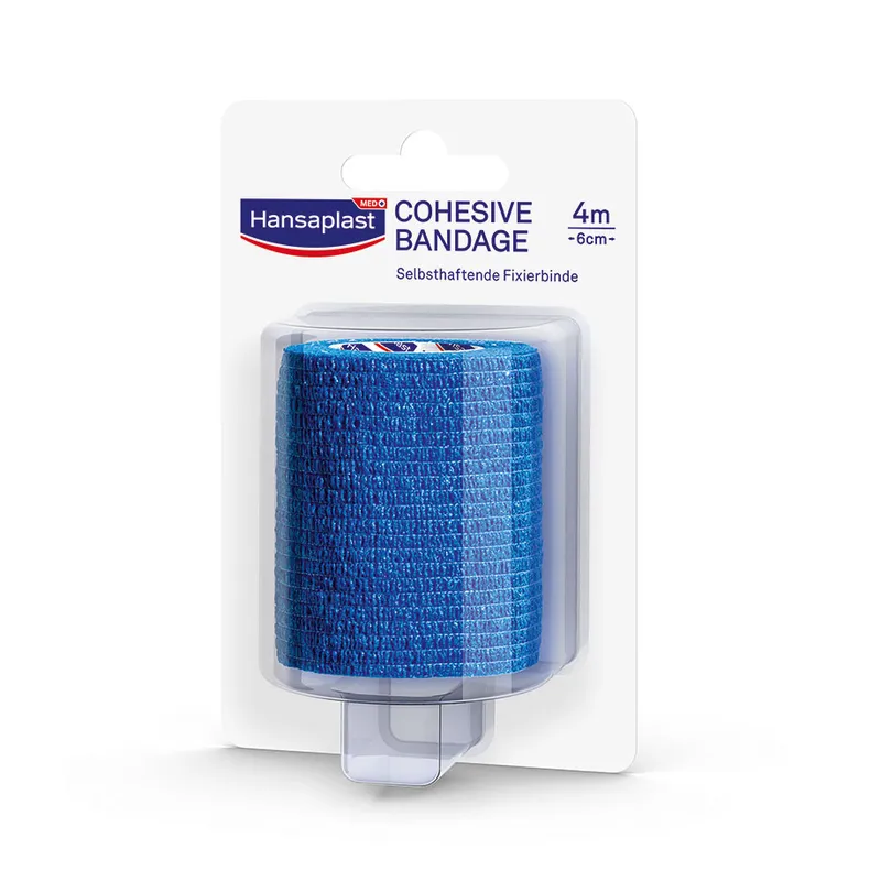 Hansaplast Cohesive Bandage, blau, 6 cm x 4 m