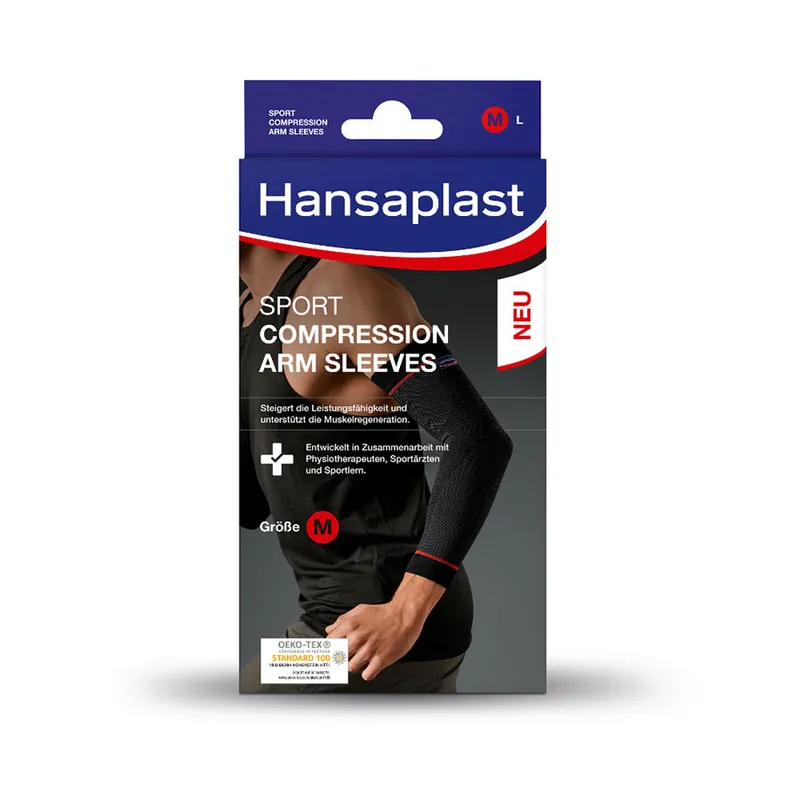 Hansaplast Sport Compression Arm sleeves, Armbandagen Gr. M (2 Stck.)