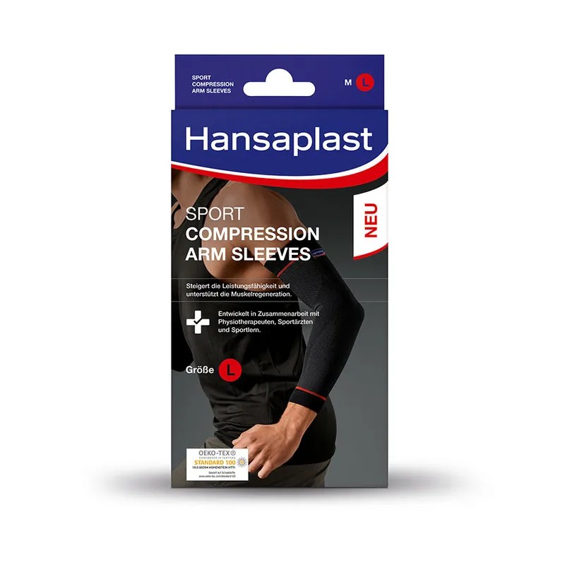 Hansaplast Sport Compression Arm sleeves, Armbandagen Gr. L (2 Stck.)