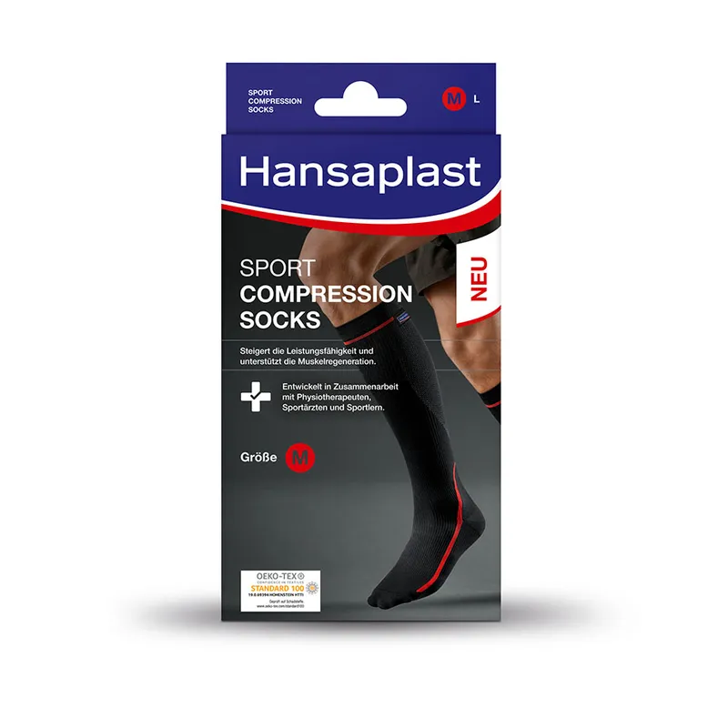 Hansaplast Sport Compression Socks, Kompressionssocken Gr. M (2 Stck.)