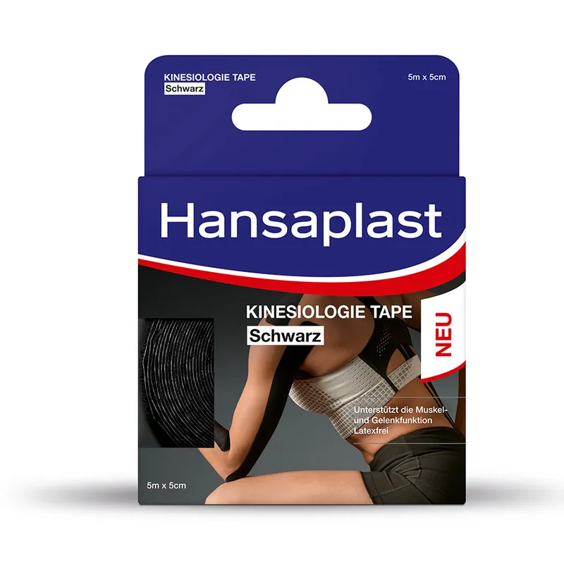 Hansaplast Kinesiologie Tape schwarz, 5 cm x 5 m