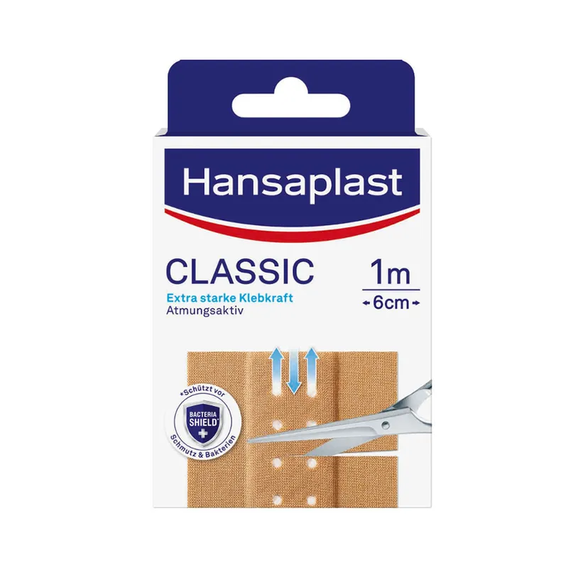 Hansaplast Classic Wundschnellverband, hautfarben, 1 m x 6 cm