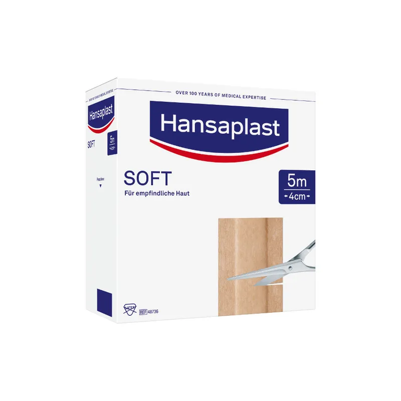 Hansaplast Soft Wundschnellverband, hautfarben, 5 m x 4 cm