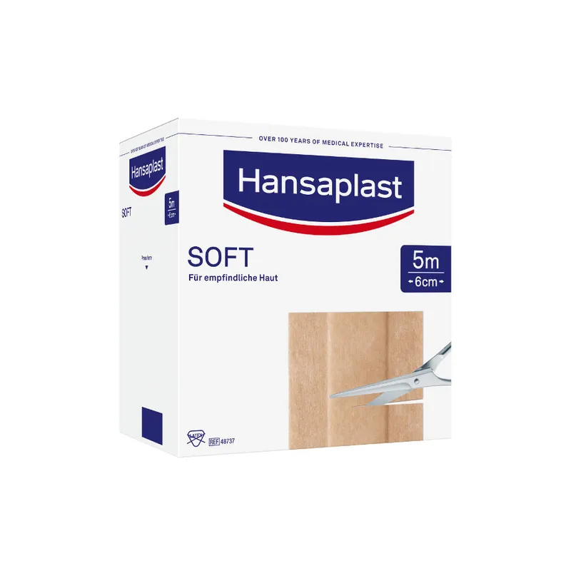 Hansaplast Soft Wundschnellverband, hautfarben, 5 m x 6 cm