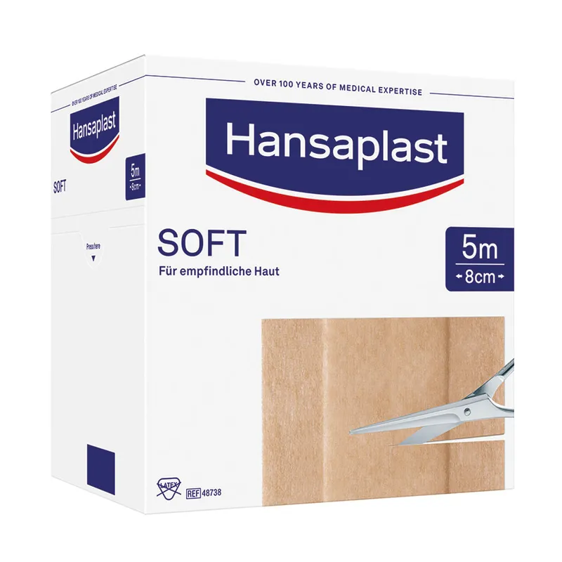 Hansaplast Soft Wundschnellverband, hautfarben, 5 m x 8 cm