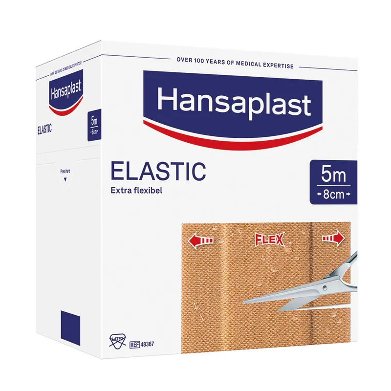 Hansaplast Elastic Wundschnellverband, hautfarben 5 m x 8 cm