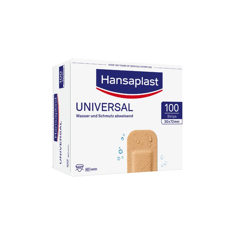 Hansaplast Universal Water Resistant, Wundstrips, 3 x 7,2 cm (100 Stck.)