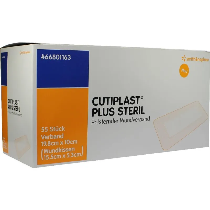 Cutiplast Plus steril, 19,8 x 10 cm, Vliesstoffverband (55 Stck.)