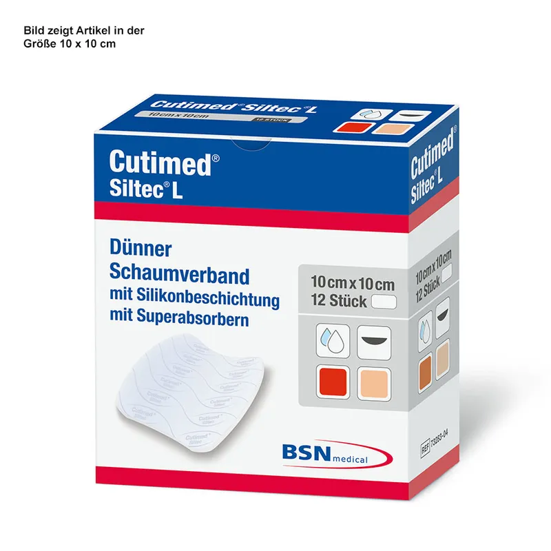 Cutimed Siltec L Schaumverband 5 x 6 cm, steril (12 Stck.)